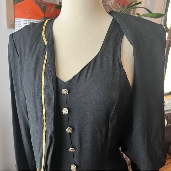 One piece navy and gold nautical, androgenous, jumpsuit size 6 made in USA - Picture 8 of 8